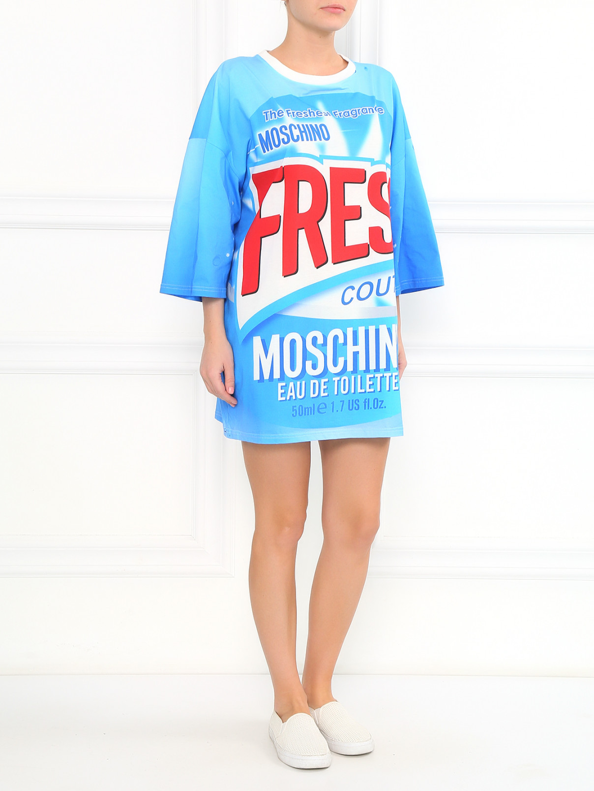 Платье свободного кроя с принтом Moschino Couture  –  Модель Общий вид  – Цвет:  Узор