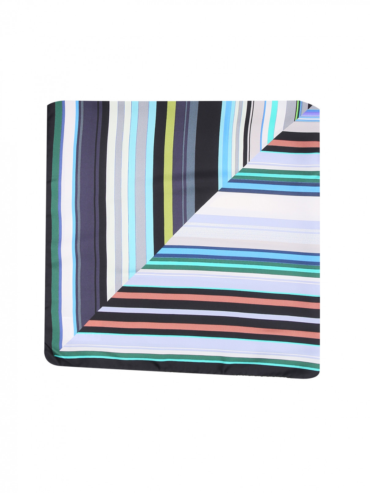 Платок из шелка с узором полоска Marina Rinaldi  –  Общий вид  – Цвет:  Мультиколор