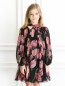 Платье из шелка  цветочным узором Dolce & Gabbana  –  Модель Верх-Низ