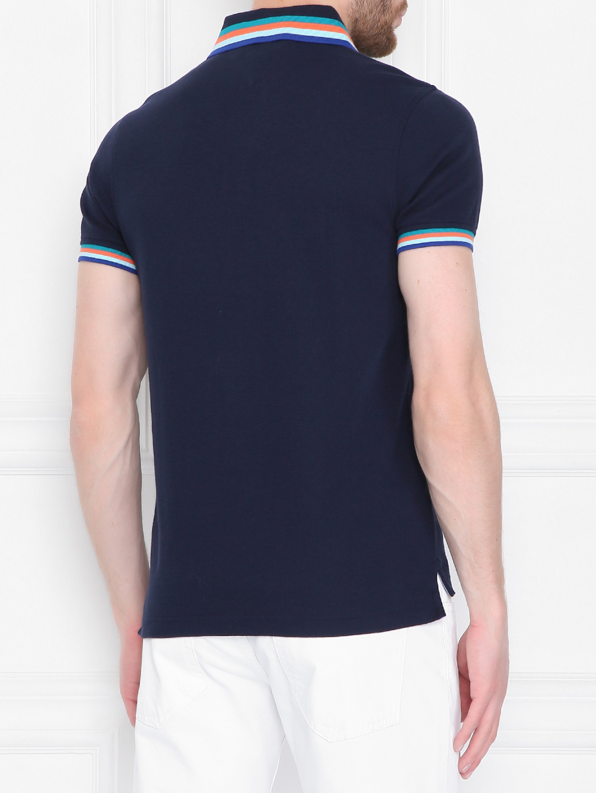 Поло из хлопка с коротким рукавом Tommy Hilfiger  –  МодельВерхНиз1  – Цвет:  Синий