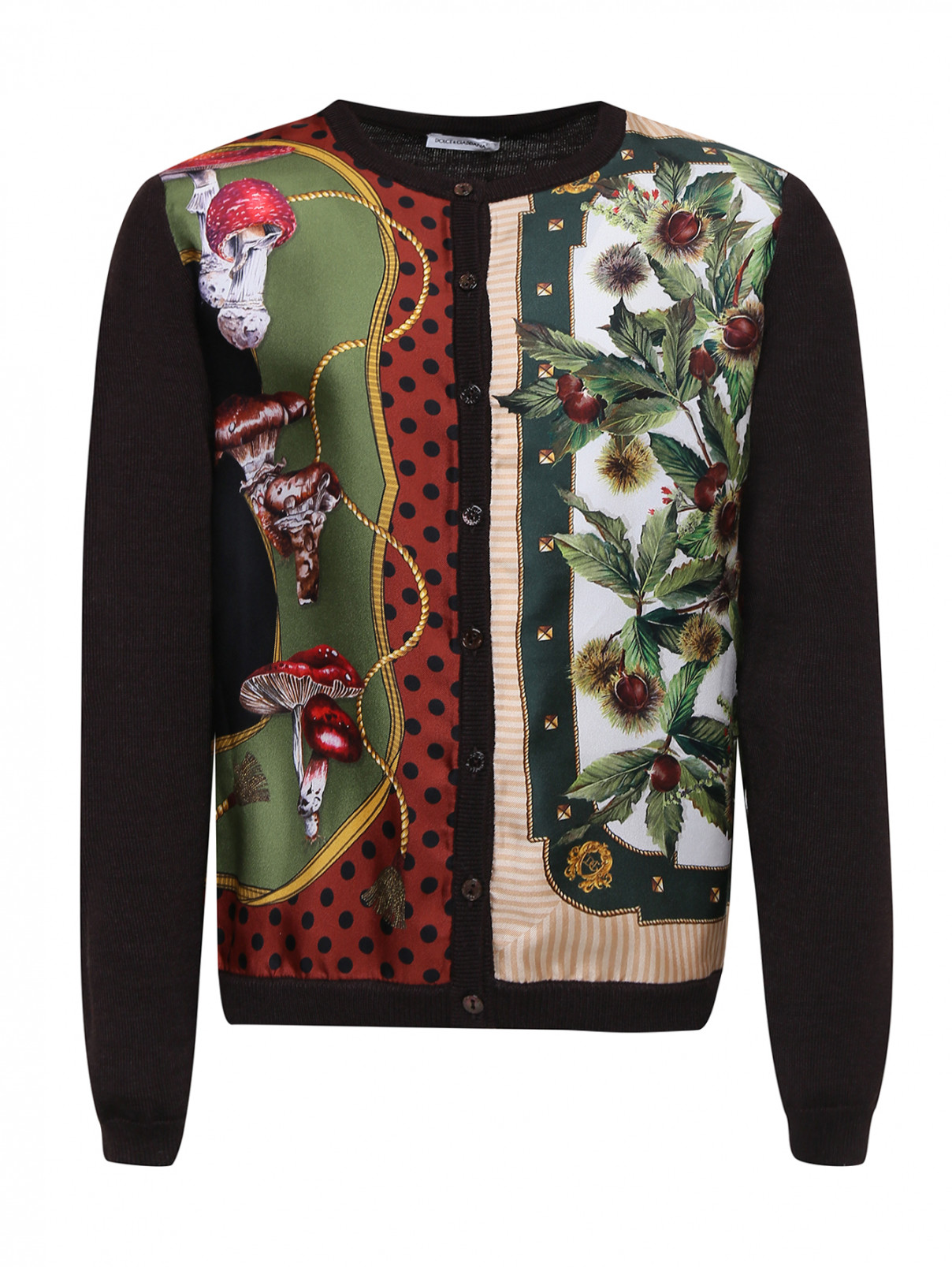 Кардиган из шерсти и шелка на пуговицах Dolce & Gabbana  –  Общий вид  – Цвет:  Узор
