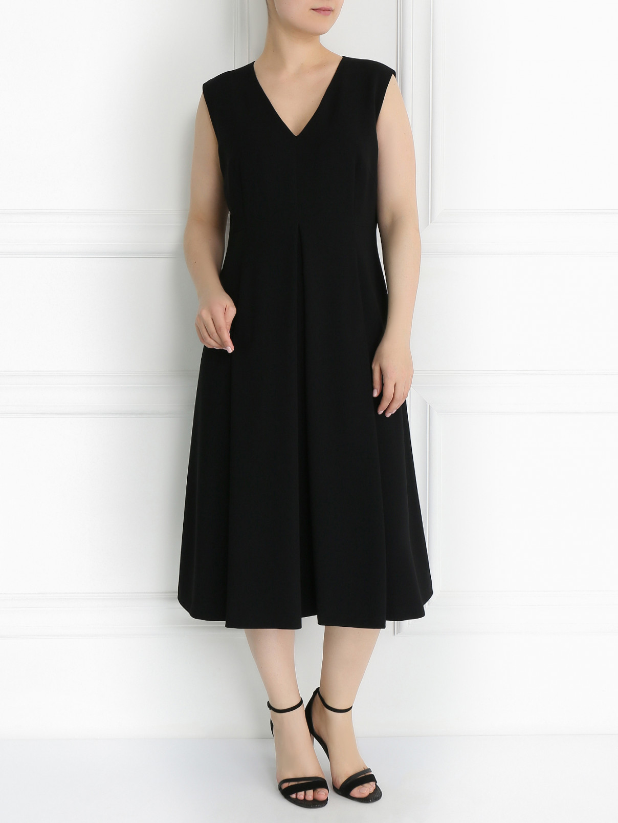 Платье-футляр без рукавов Marina Rinaldi  –  Модель Общий вид  – Цвет:  Черный