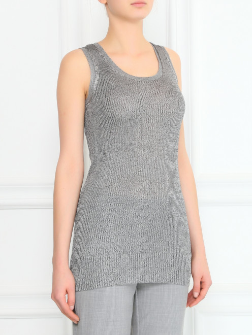 Базовый трикотажный топ из смешанного хлопка Jil Sander - Модель Верх-Низ