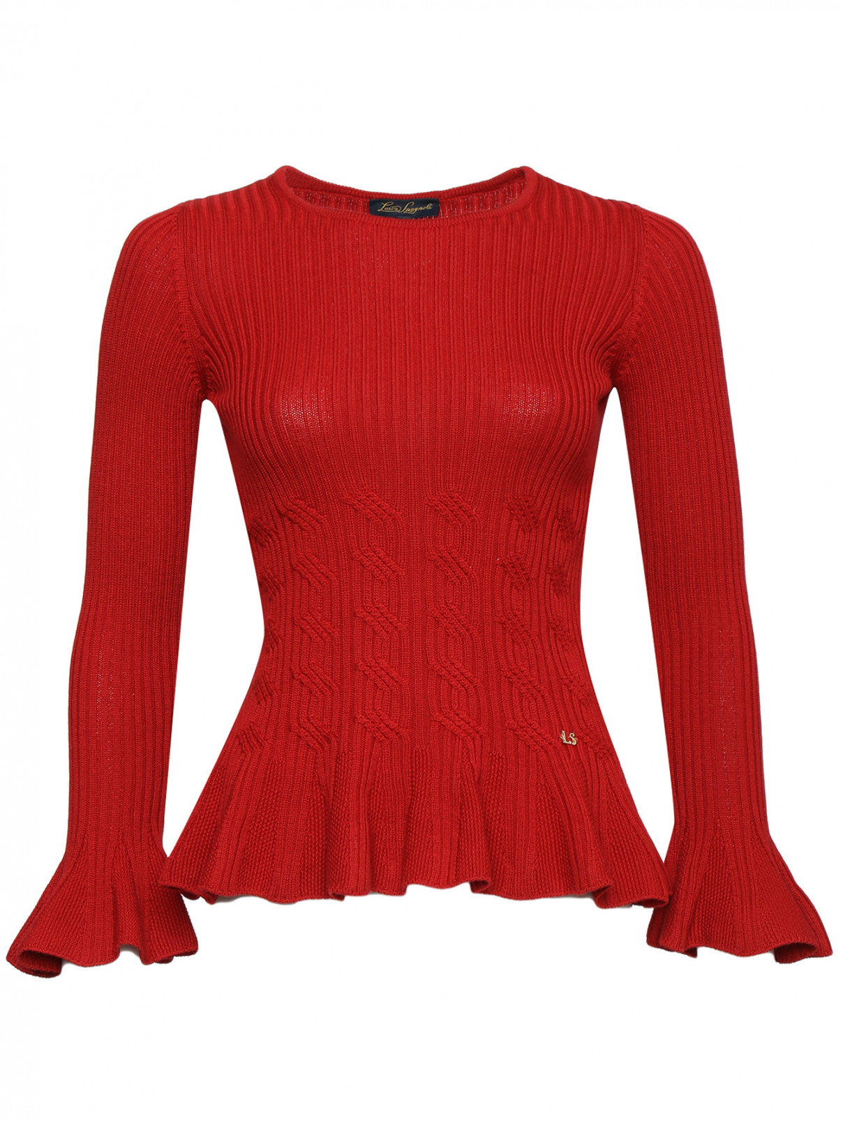 Джемпер из шерсти с круглым вырезом Luisa Spagnoli  –  Общий вид  – Цвет:  Красный