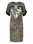 Платье свободного фасона из шелка с узором декорированное пайетками Jean Paul Gaultier  –  Общий вид