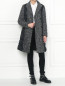 Двубортное пальто с узором Karl Lagerfeld  –  МодельОбщийВид