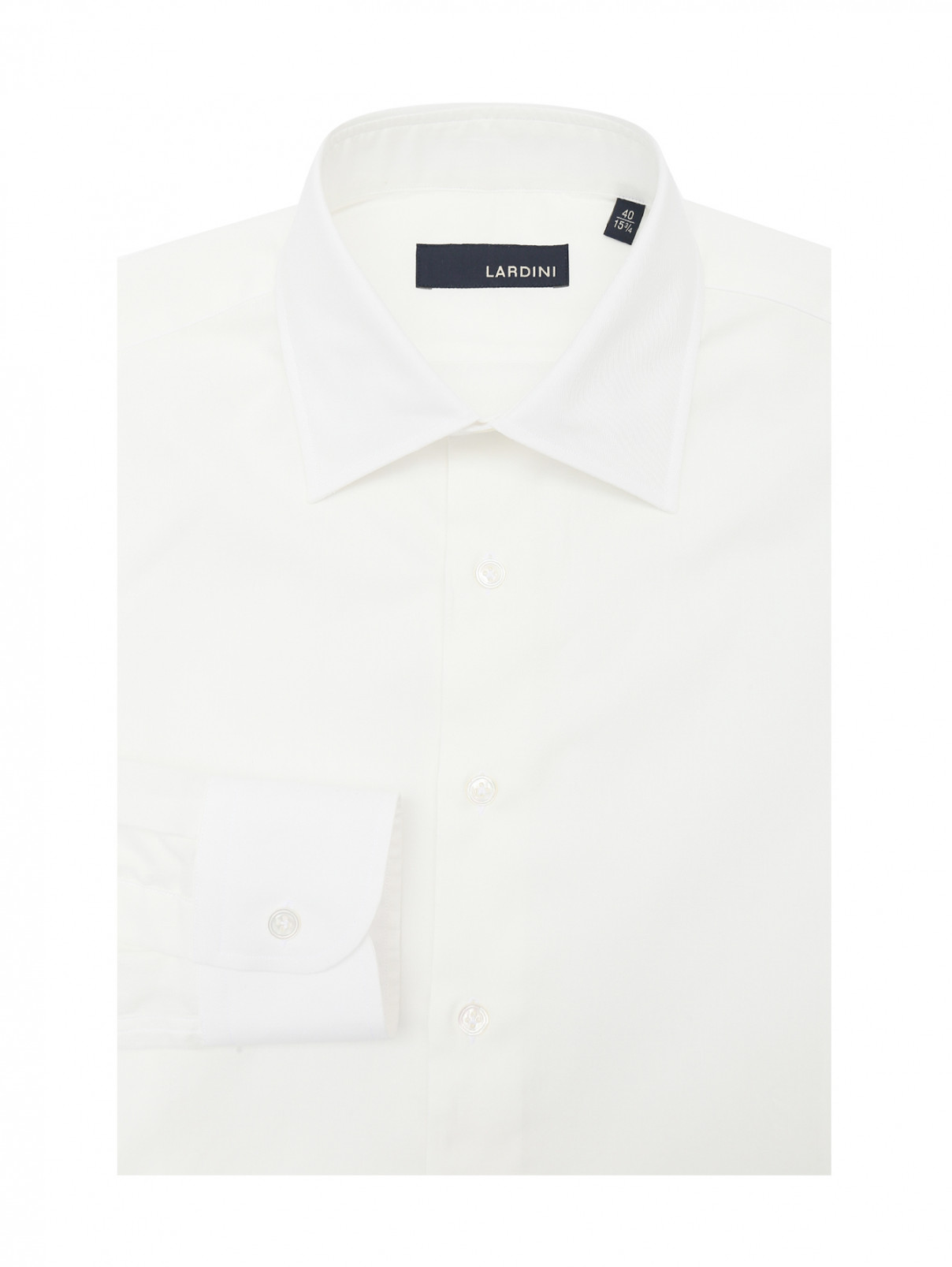 Рубашка из хлопка LARDINI  –  Общий вид  – Цвет:  Белый
