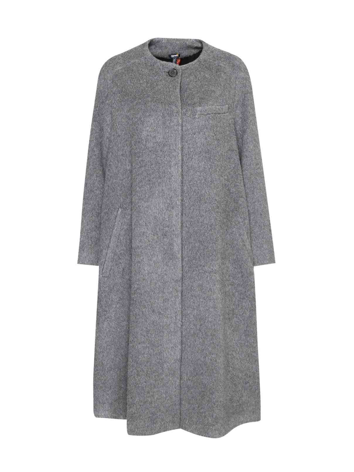 Пальто из шерсти с длинным ворсом Jil Sander Navy  –  Общий вид  – Цвет:  Серый