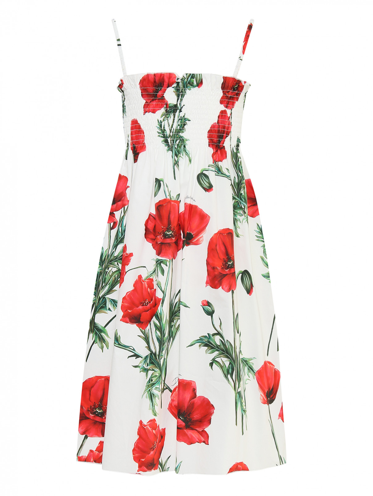 Хлопковое платье на лямках Dolce & Gabbana  –  Общий вид  – Цвет:  Узор