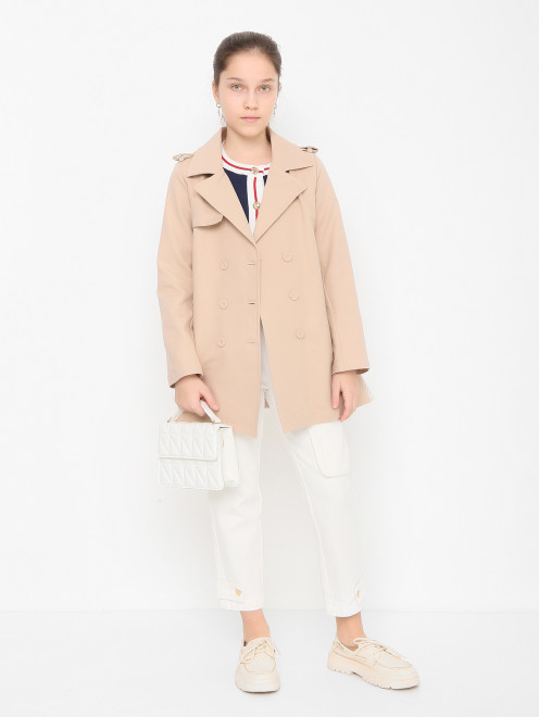 Плащ из хлопка с сеткой MSGM - МодельОбщийВид