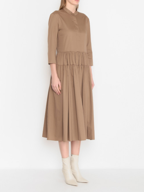 Платье-макси из хлопка однотонное Max Mara - МодельВерхНиз