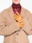 Высокие перчатки из кожи с металлическими пуговицами Ermanno Scervino  –  МодельОбщийВид