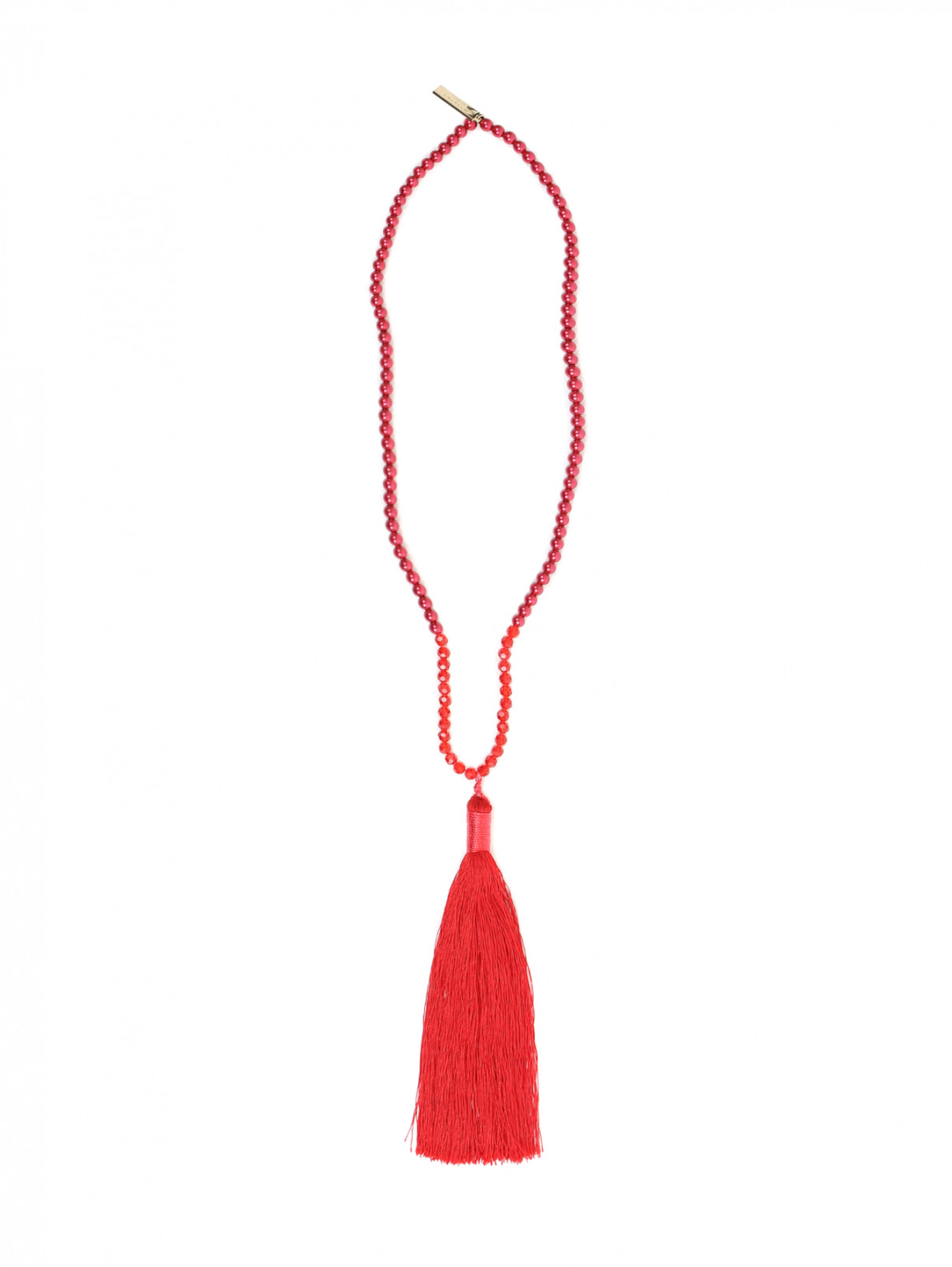 Ожерелье из искусственного жемчуга с кистью-подвеской Weekend Max Mara  –  Общий вид  – Цвет:  Красный