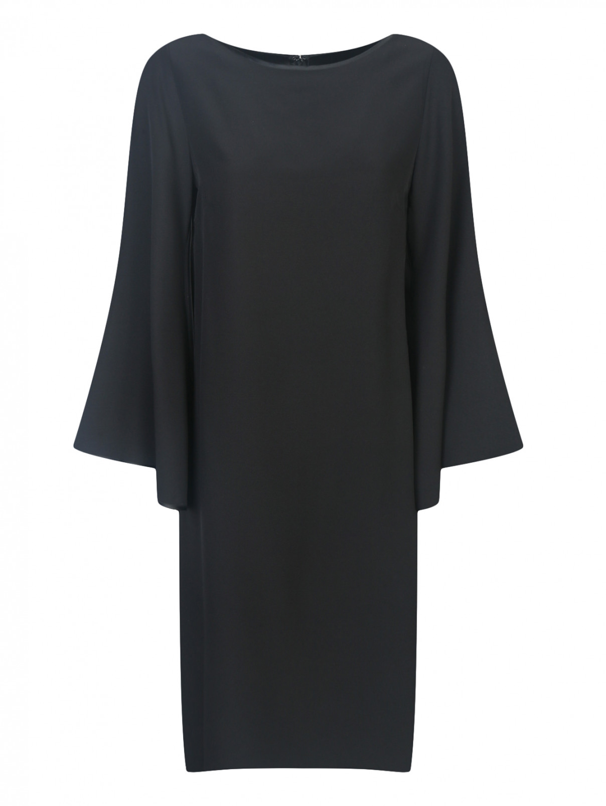 Платье свободного кроя из шелка Daniela de Souza  –  Общий вид  – Цвет:  Черный