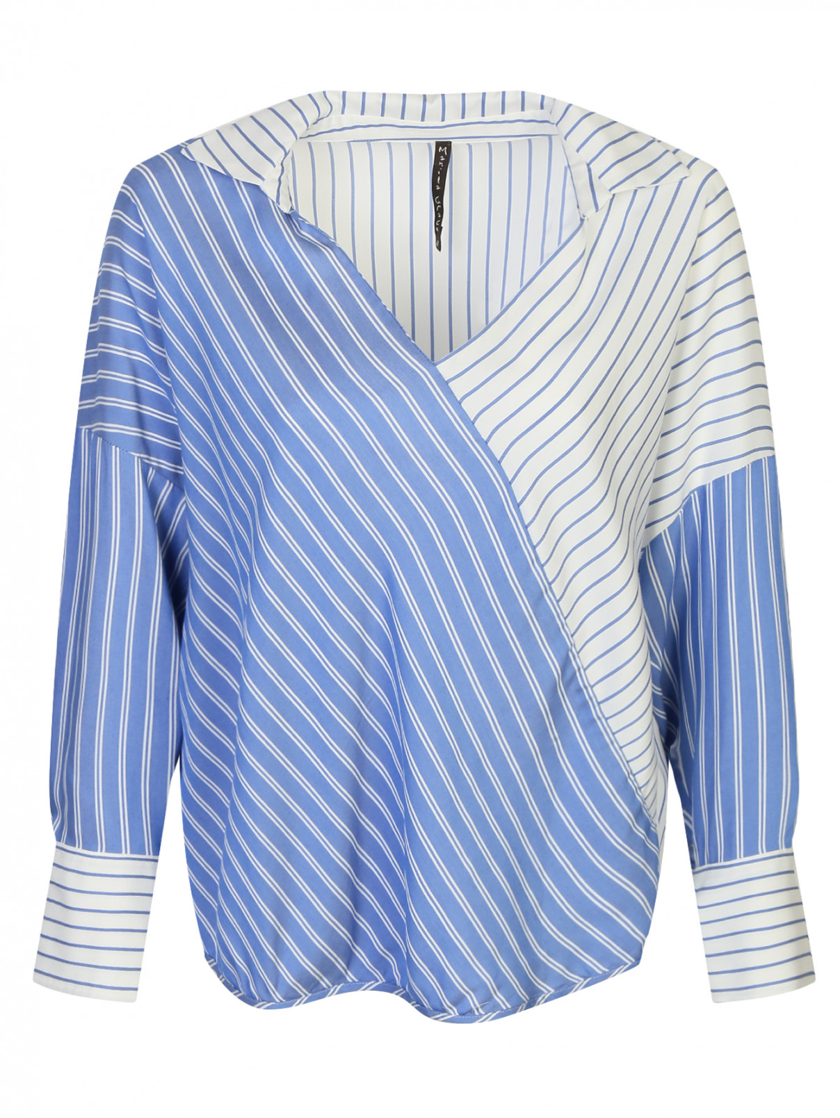 Блуза с узором "полоска" Manila Grace  –  Общий вид  – Цвет:  Синий