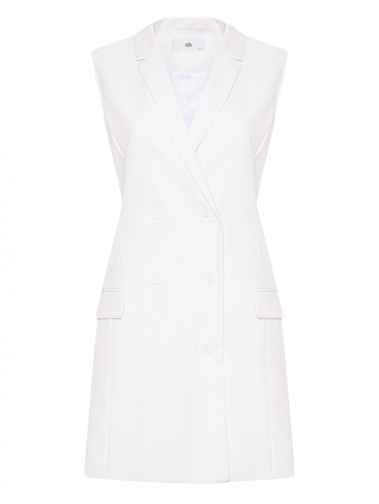 Платье-жилет на пуговицах SILVIAN HEACH  –  Общий вид  – Цвет:  Белый