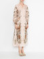 Платье-макси из шелка с узором на пуговицах Alberta Ferretti  –  МодельВерхНиз