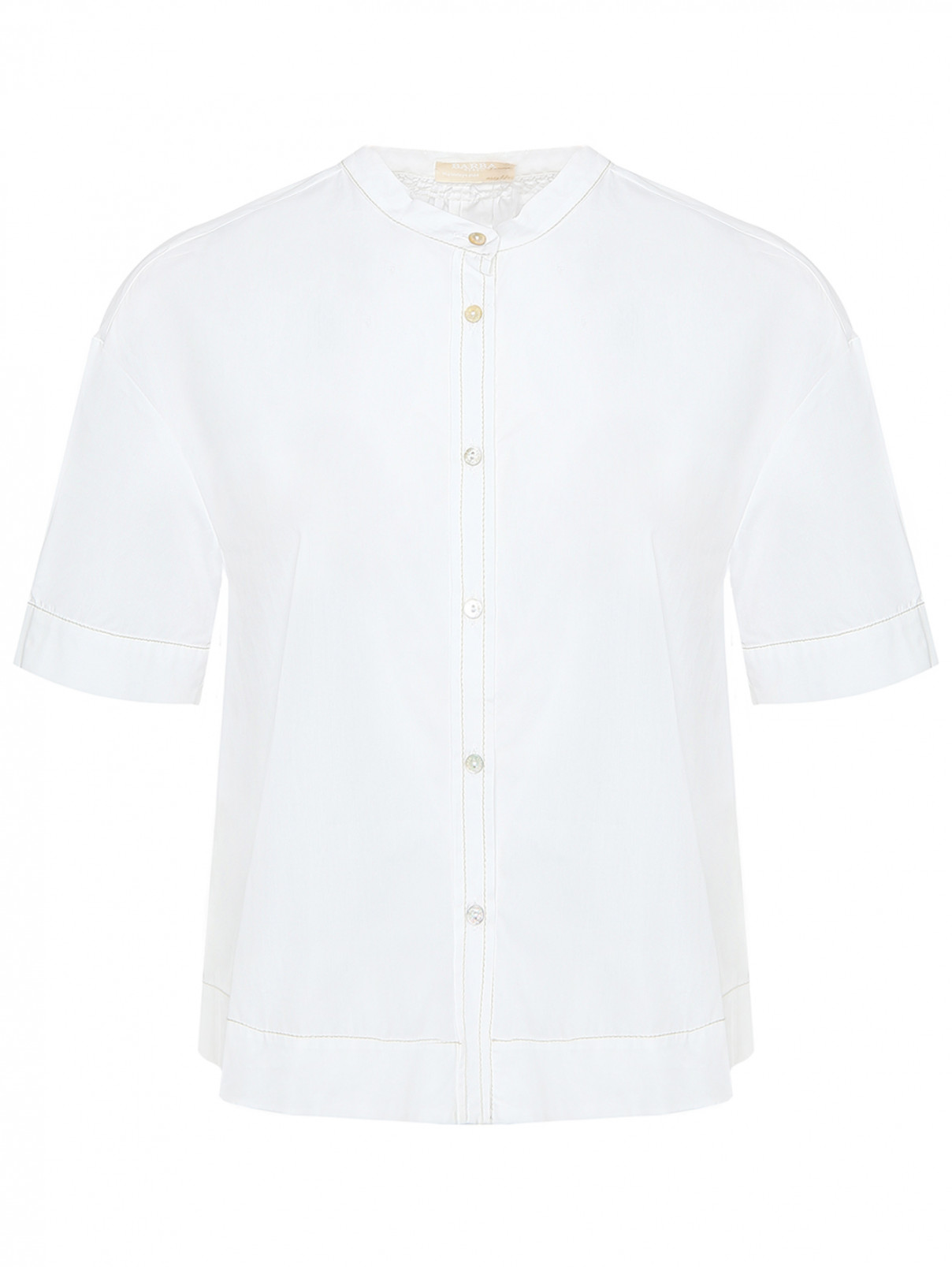 Блуза из хлопка со строчкой свободной посадки Barba Napoli  –  Общий вид