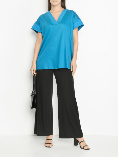 Однотооные брюки широкого фасона Weekend Max Mara - МодельОбщийВид