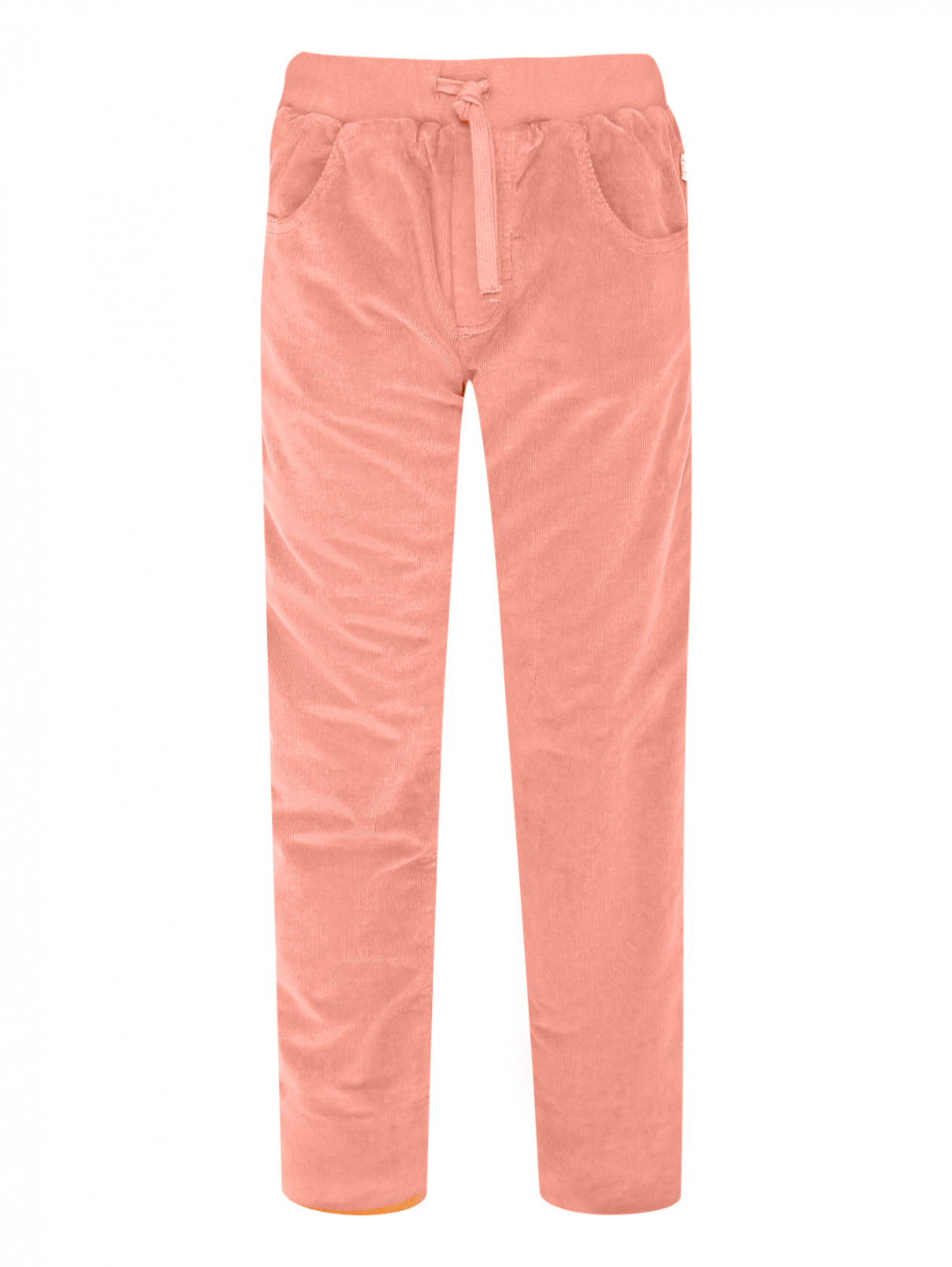 Утепленные брюки из микровельвета Il Gufo  –  Общий вид  – Цвет:  Розовый