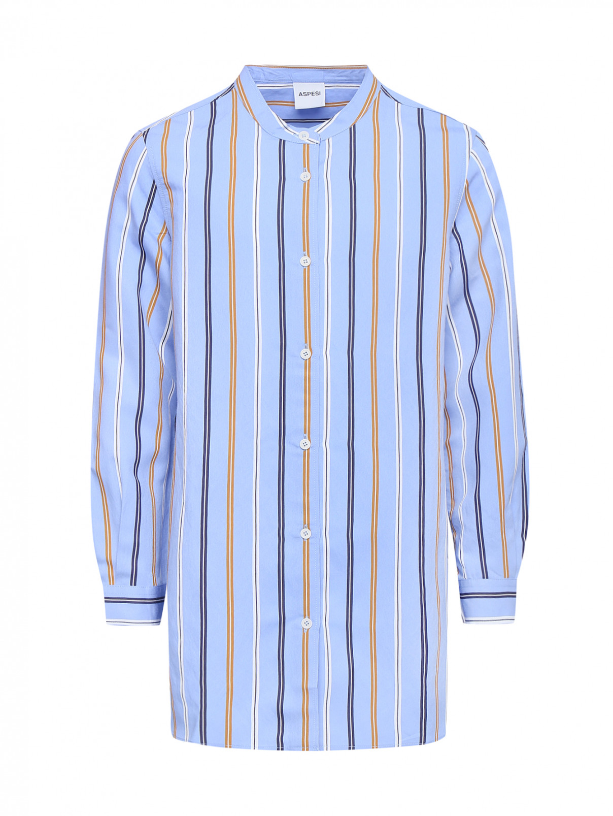 Блуза в плоску из вискозы Aspesi  –  Общий вид  – Цвет:  Синий