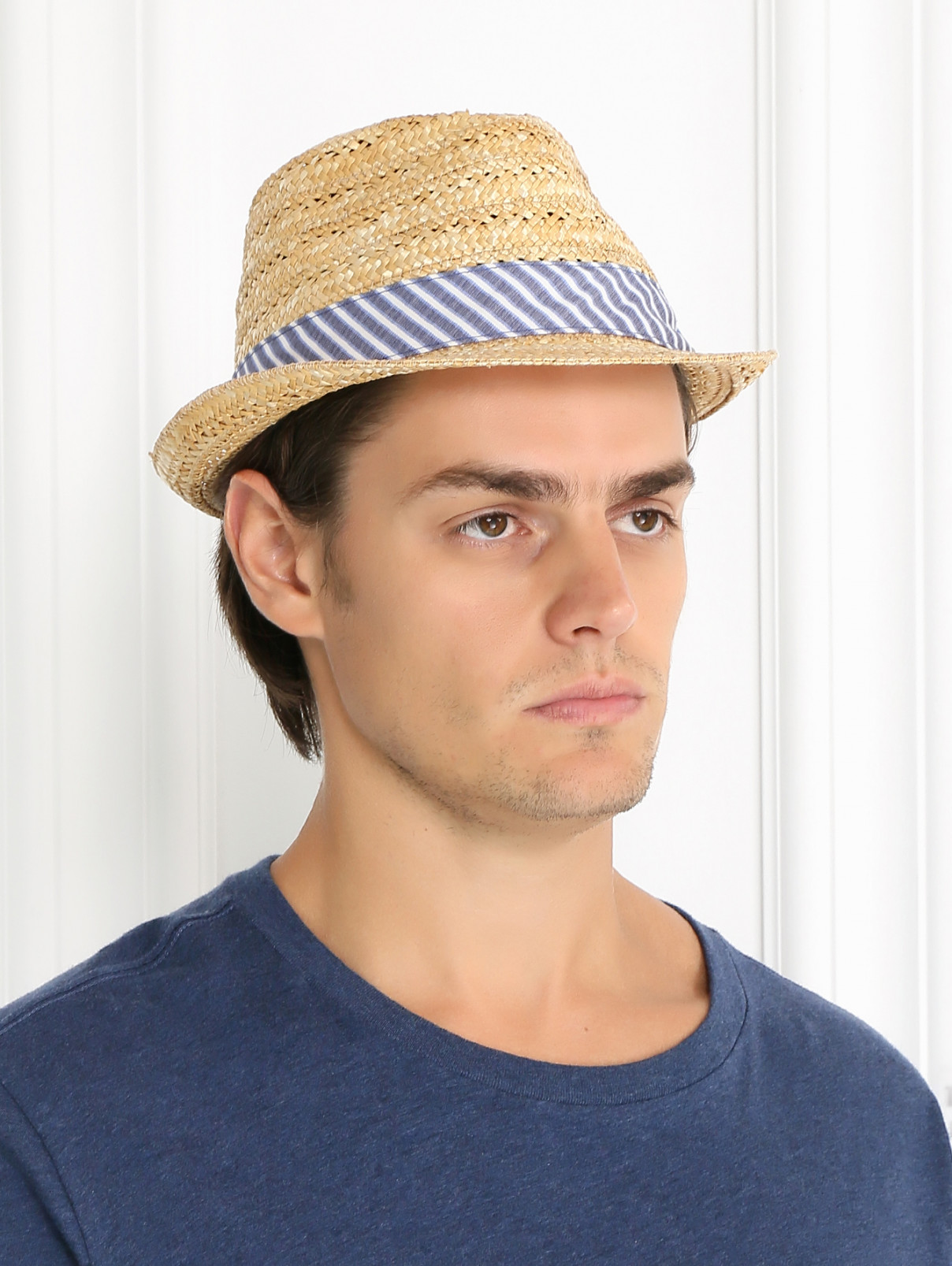 Шляпа соломенная с контрастной вставкой Stetson  –  Модель Общий вид  – Цвет:  Желтый