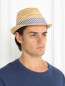 Шляпа соломенная с контрастной вставкой Stetson  –  Модель Общий вид