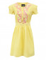 Платье из хлопка с рукавами фонариками и аппликацией на груди Moschino Boutique  –  Общий вид
