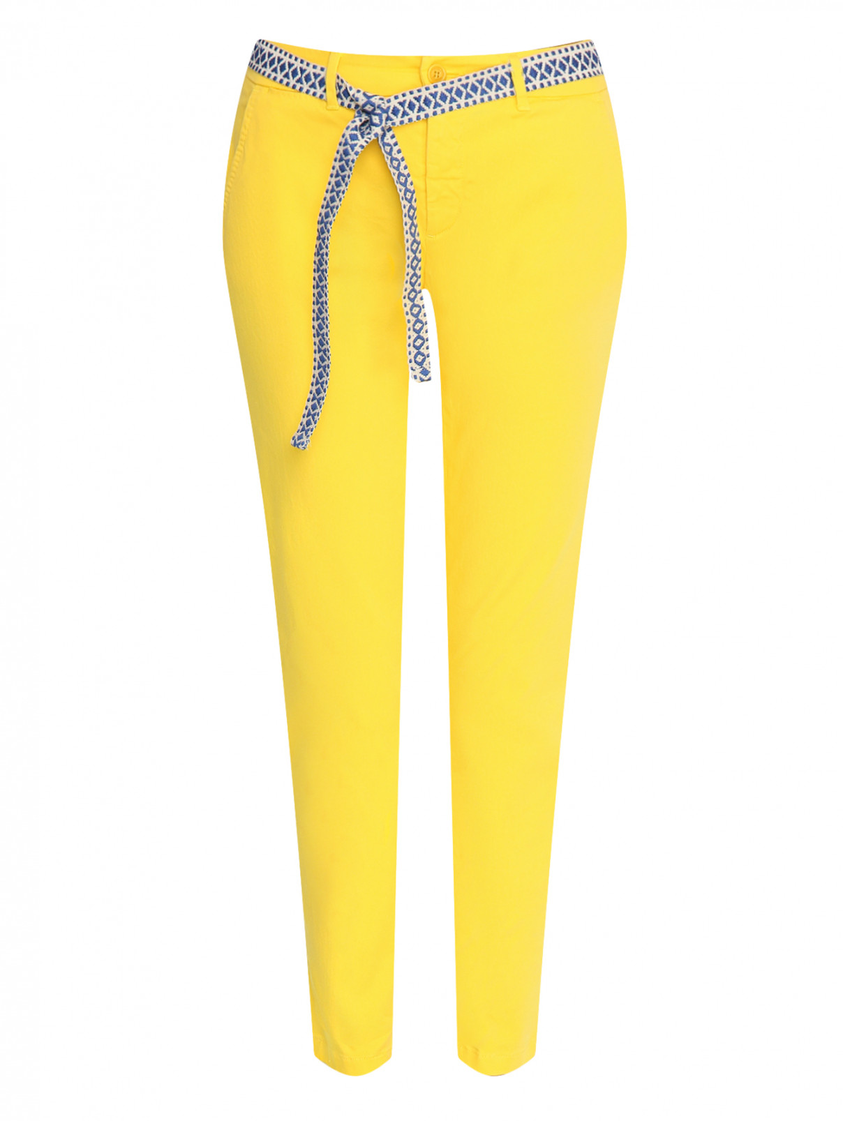 Укороченные брюки-чинос из хлопка Max Mara  –  Общий вид  – Цвет:  Желтый