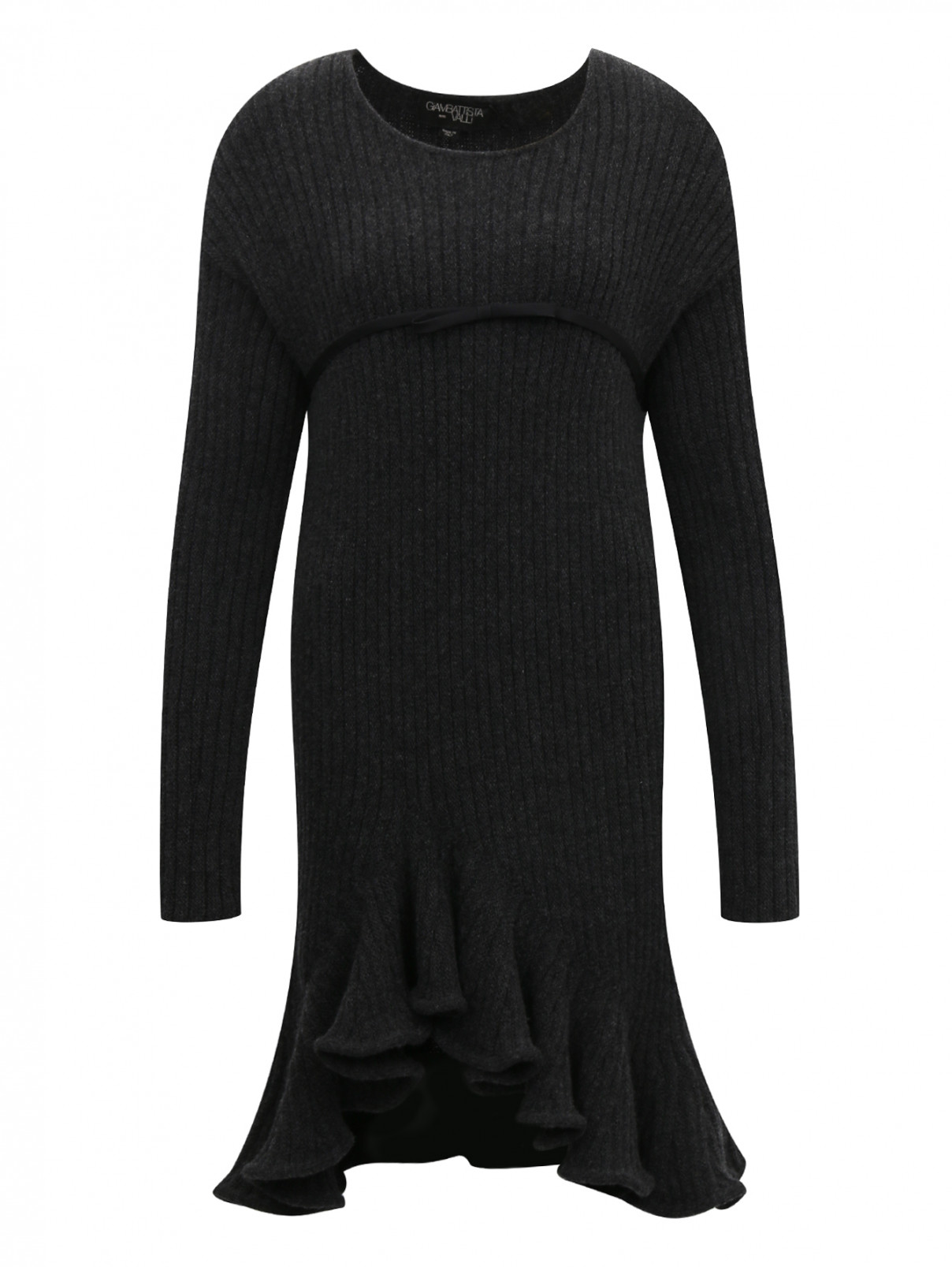 Платье из шерсти с декоративной отделкой Giambattista Valli  –  Общий вид  – Цвет:  Серый