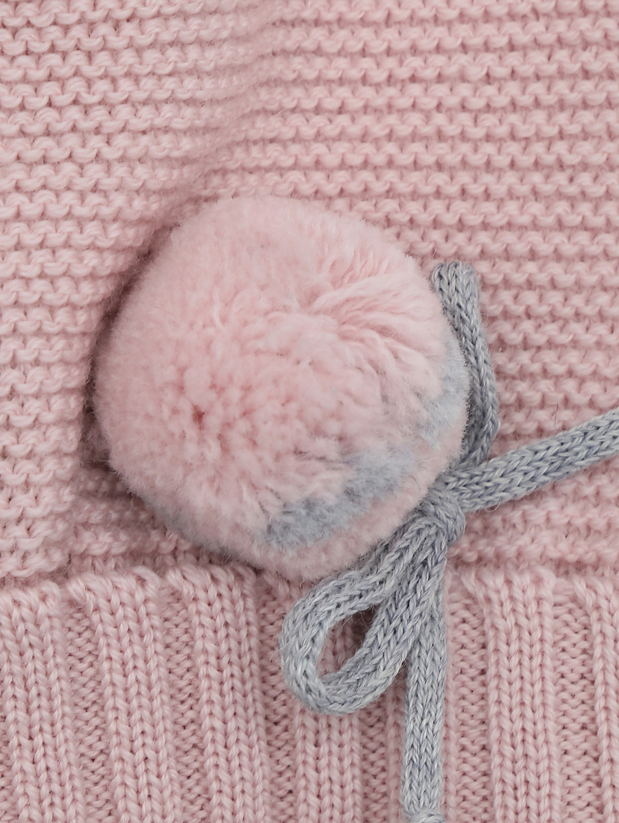 Шерстяная шапка с помпоном Bimbalo  –  Деталь  – Цвет:  Розовый