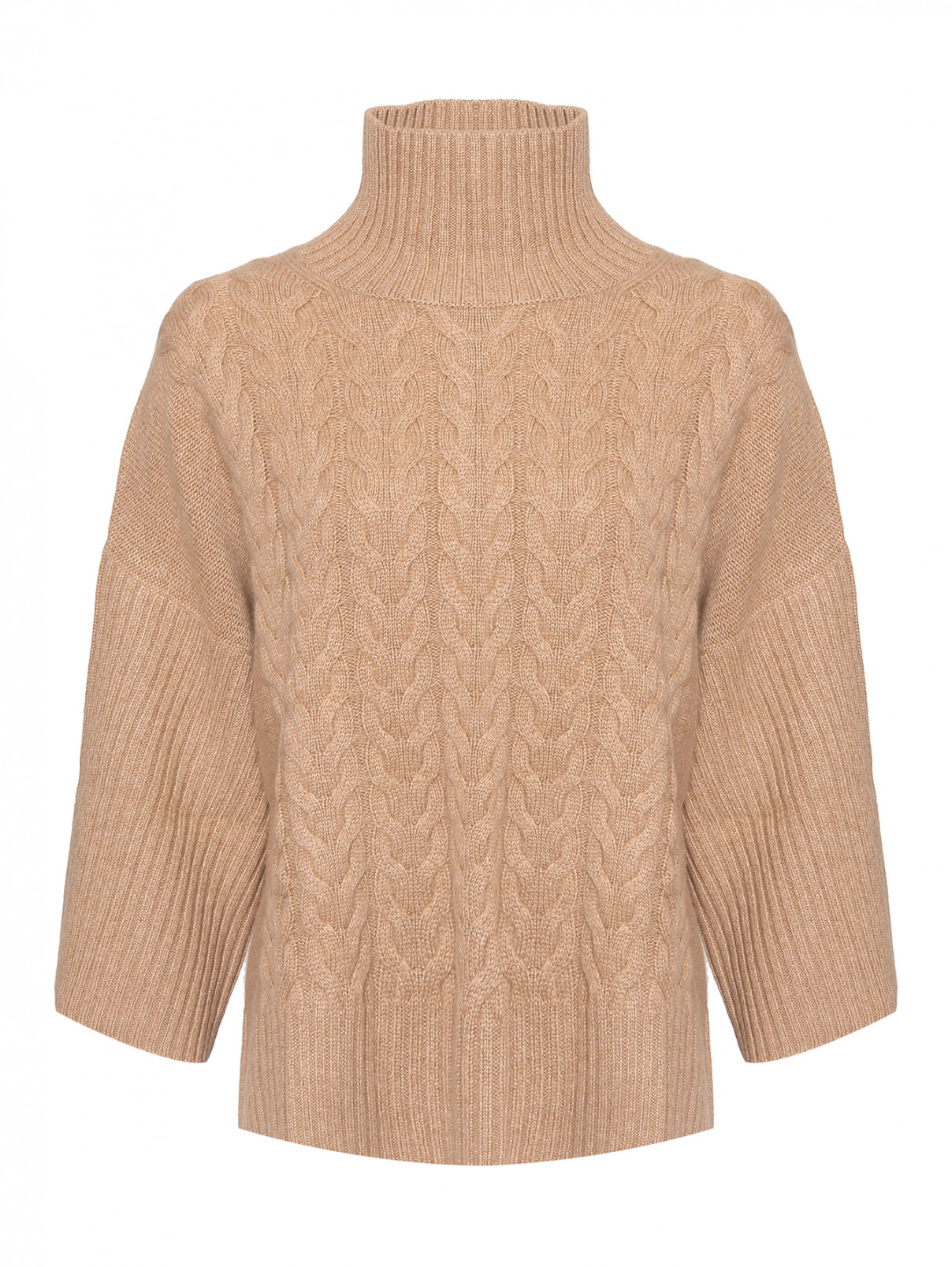 Кашемировый свитер с косами Max Mara  –  Общий вид  – Цвет:  Бежевый