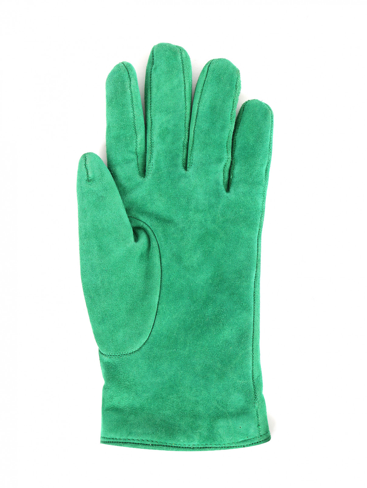 Перчатки из замши с бантиком MiMiSol  –  Обтравка1  – Цвет:  Зеленый