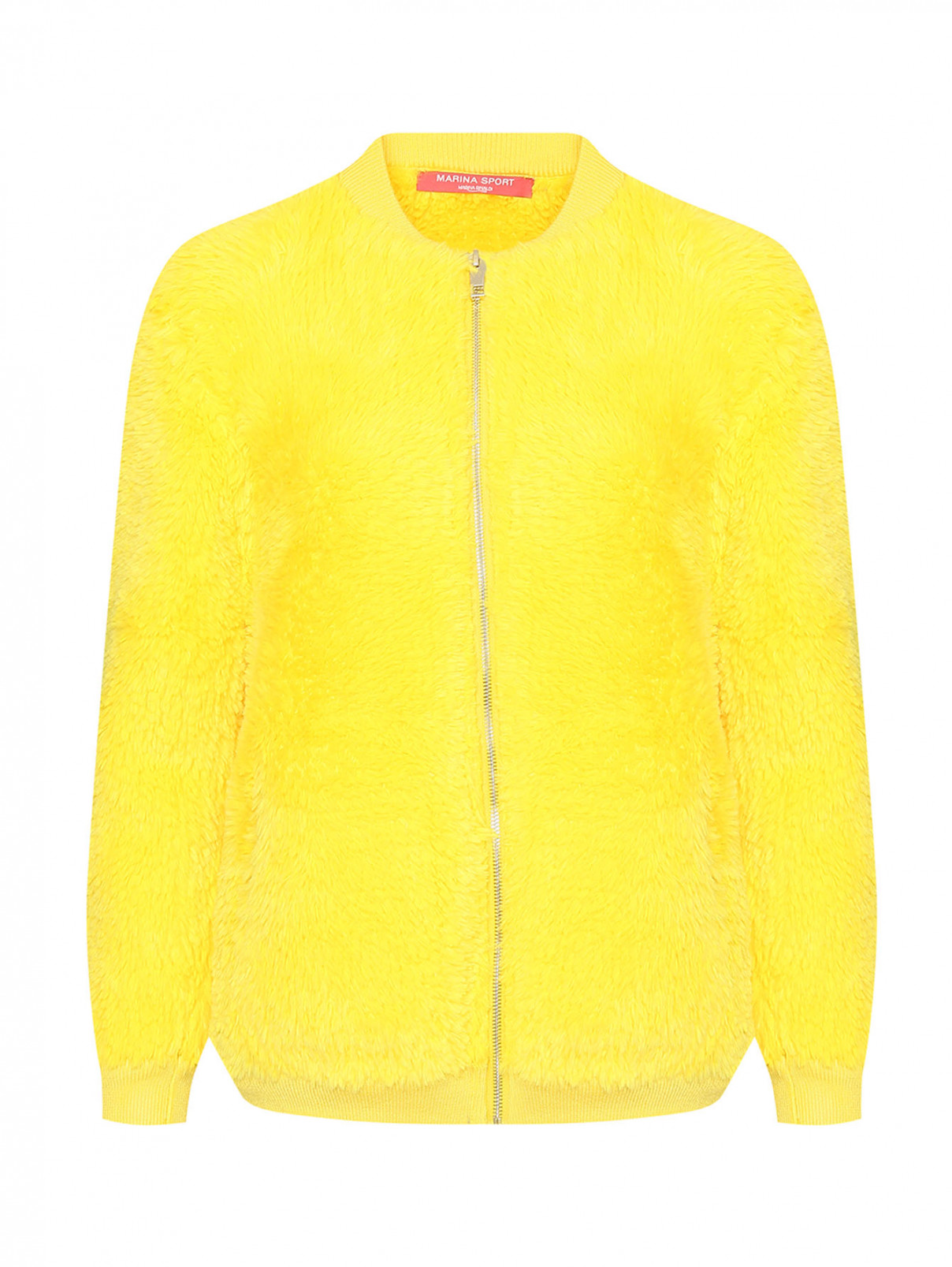 Бомбер на молнии с карманами Marina Rinaldi  –  Общий вид  – Цвет:  Желтый