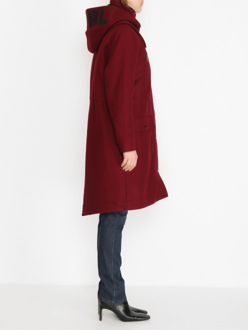 Пальто на молнии с накладными карманами и капюшоном - МодельВерхНиз2