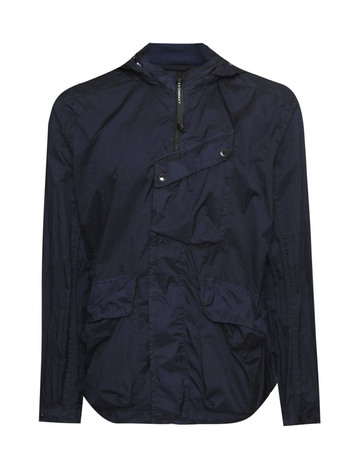 Куртка на молнии с капюшоном C.P. Company  –  Общий вид  – Цвет:  Синий