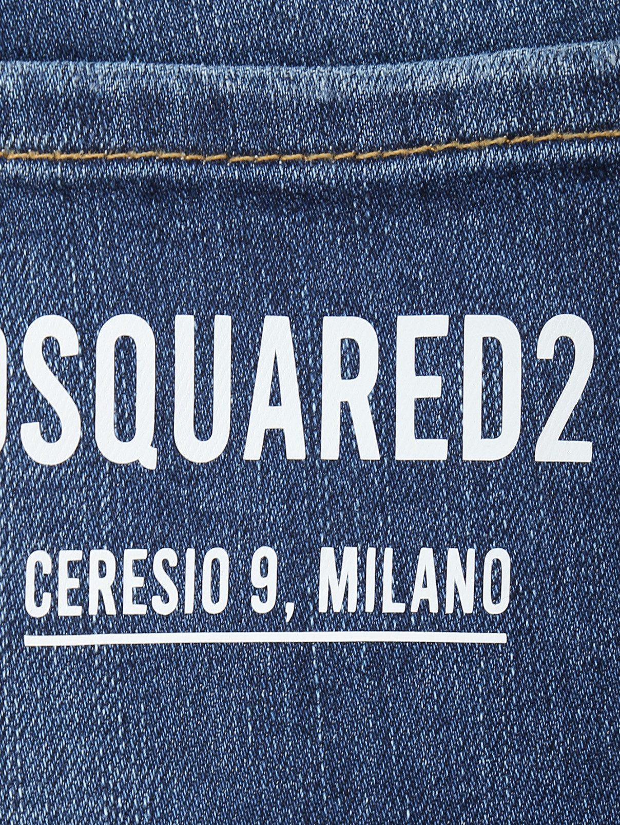 Джинсы с эффектом "потертостей" Dsquared2  –  Деталь  – Цвет:  Синий