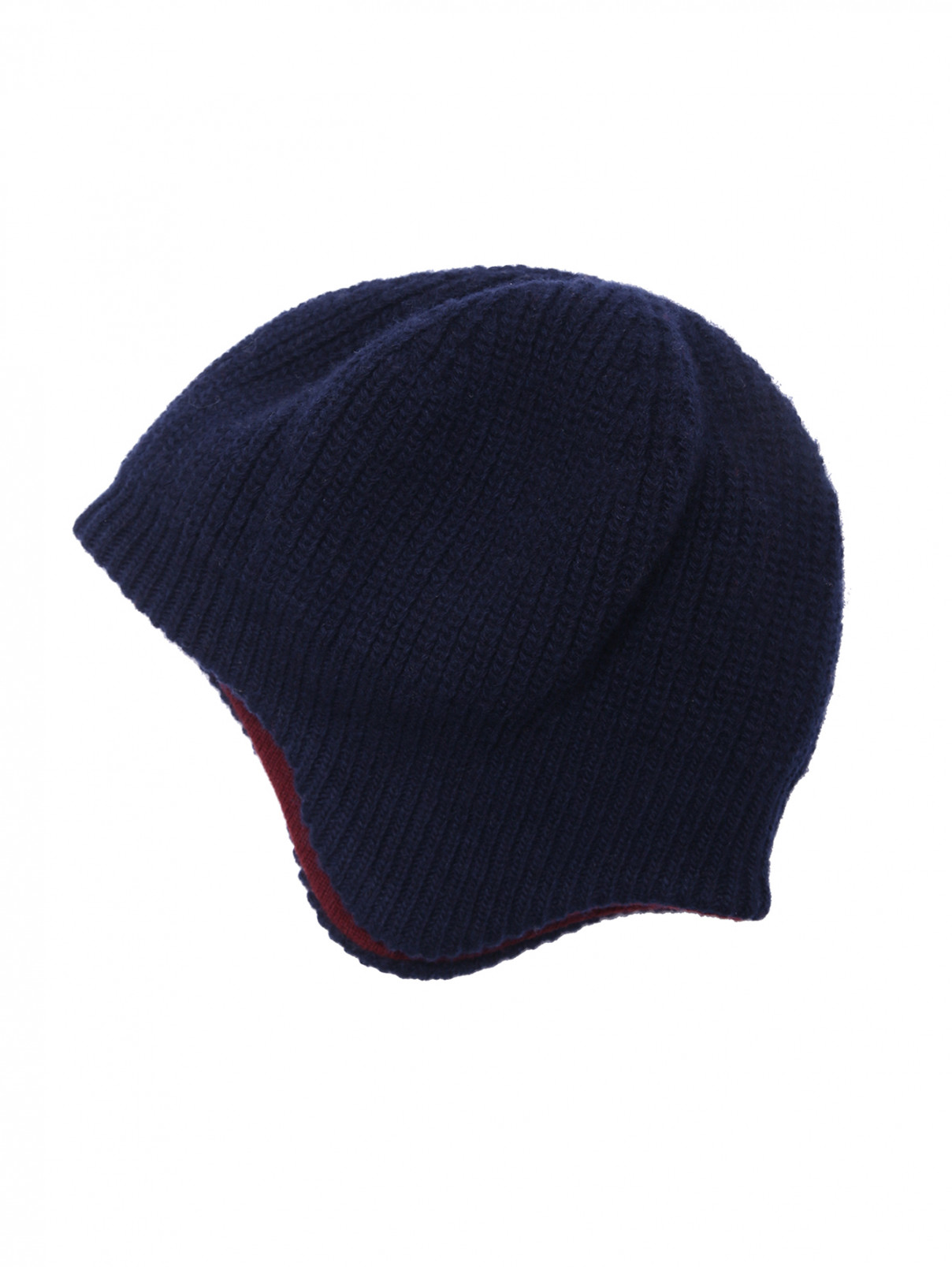 Шерстяная однотонная шапка Il Gufo  –  Общий вид  – Цвет:  Синий