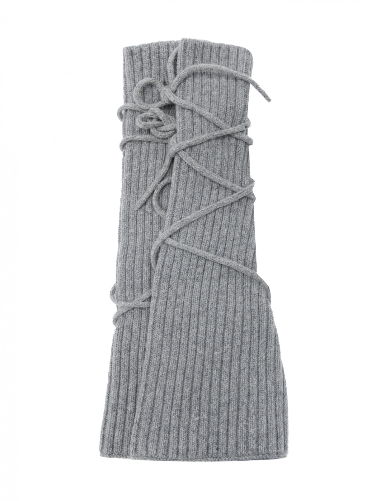 Рукава из шерсти с завязками Marina Rinaldi  –  Общий вид  – Цвет:  Серый