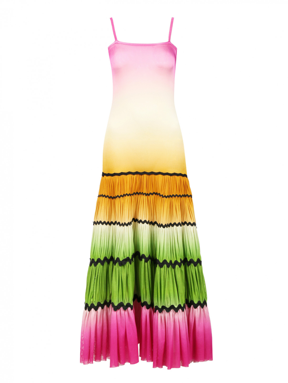 Платье-миди с расклешенной юбкой Jean Paul Gaultier  –  Общий вид  – Цвет:  Мультиколор