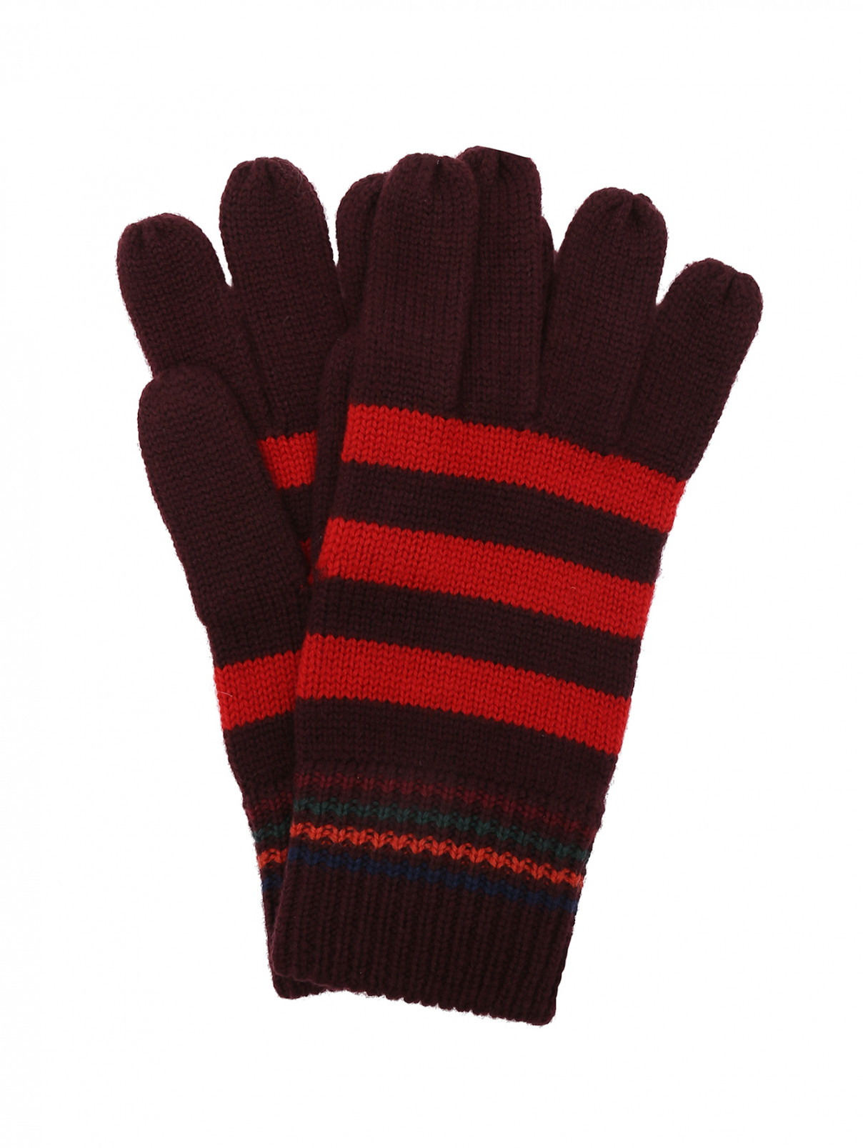 Перчатки из шерсти с узором Paul Smith  –  Общий вид  – Цвет:  Красный