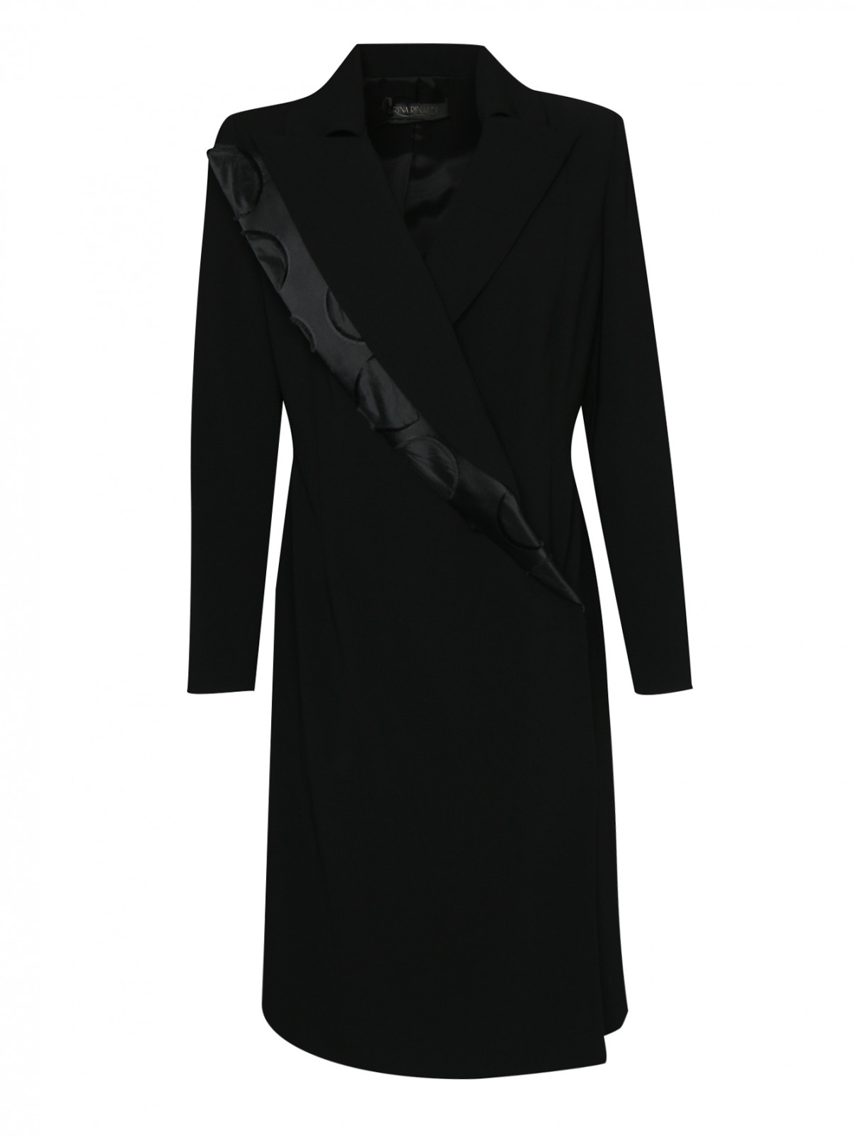 Платье-жакет, с запахом Marina Rinaldi  –  Общий вид  – Цвет:  Черный