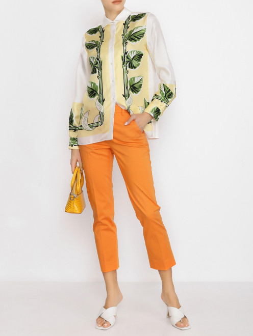Брюки из хлопка прямого кроя с карманами Weekend Max Mara - МодельОбщийВид