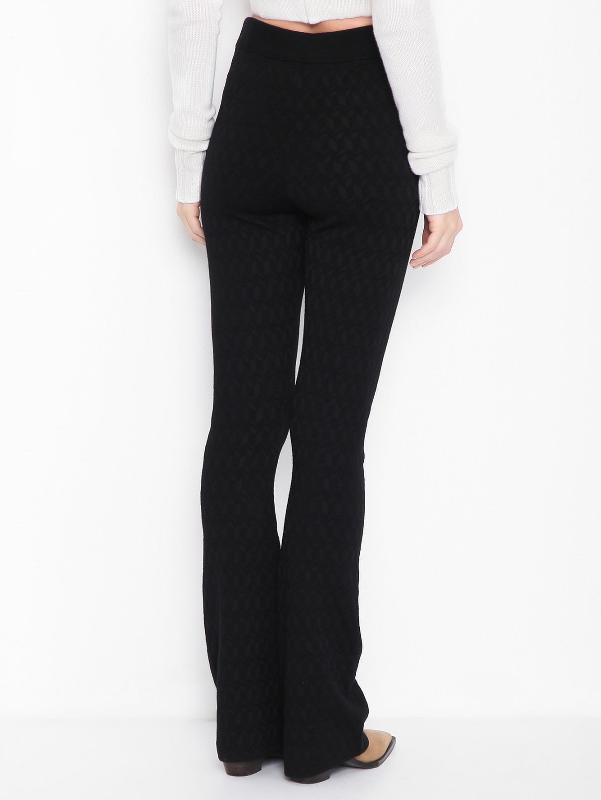 Расклешенные брюки из смешанной шерсти на резинке Dorothee Schumacher  –  МодельВерхНиз1  – Цвет:  Черный