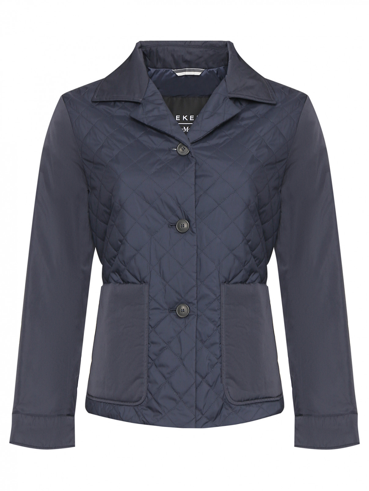 Стеганая куртка с накладными карманами Weekend Max Mara  –  Общий вид  – Цвет:  Синий