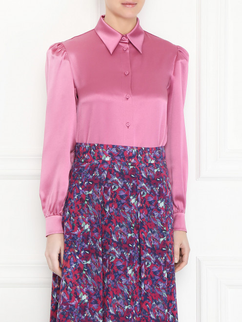 Блуза из шелка с объемными рукавами Alberta Ferretti - МодельВерхНиз