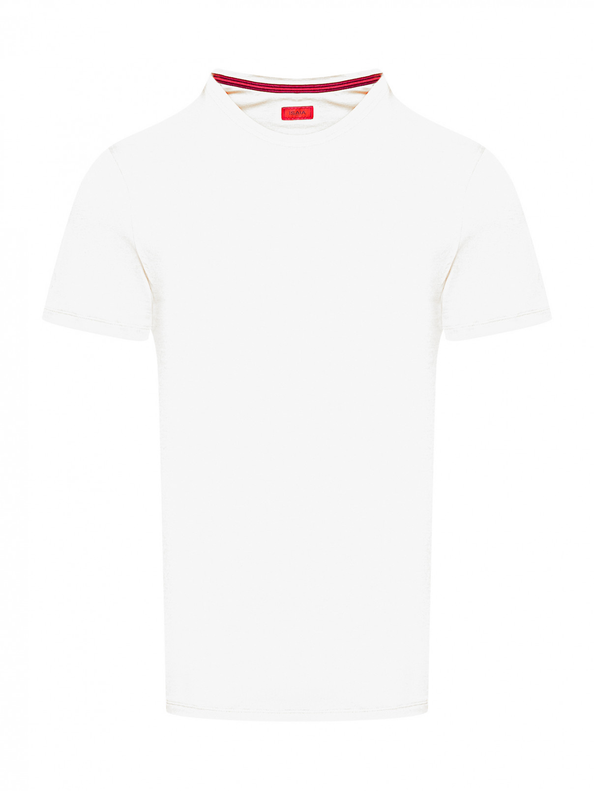Базовая футболка из хлопка Isaia  –  Общий вид  – Цвет:  Белый