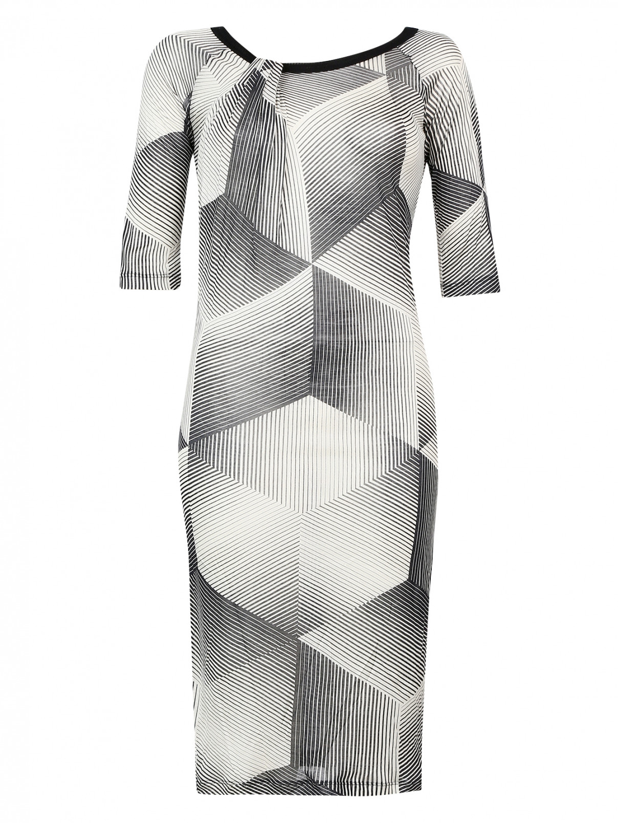 Эластичное шелковое платье с графическим принтом Jean Paul Gaultier  –  Общий вид  – Цвет:  Узор