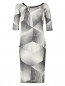 Эластичное шелковое платье с графическим принтом Jean Paul Gaultier  –  Общий вид