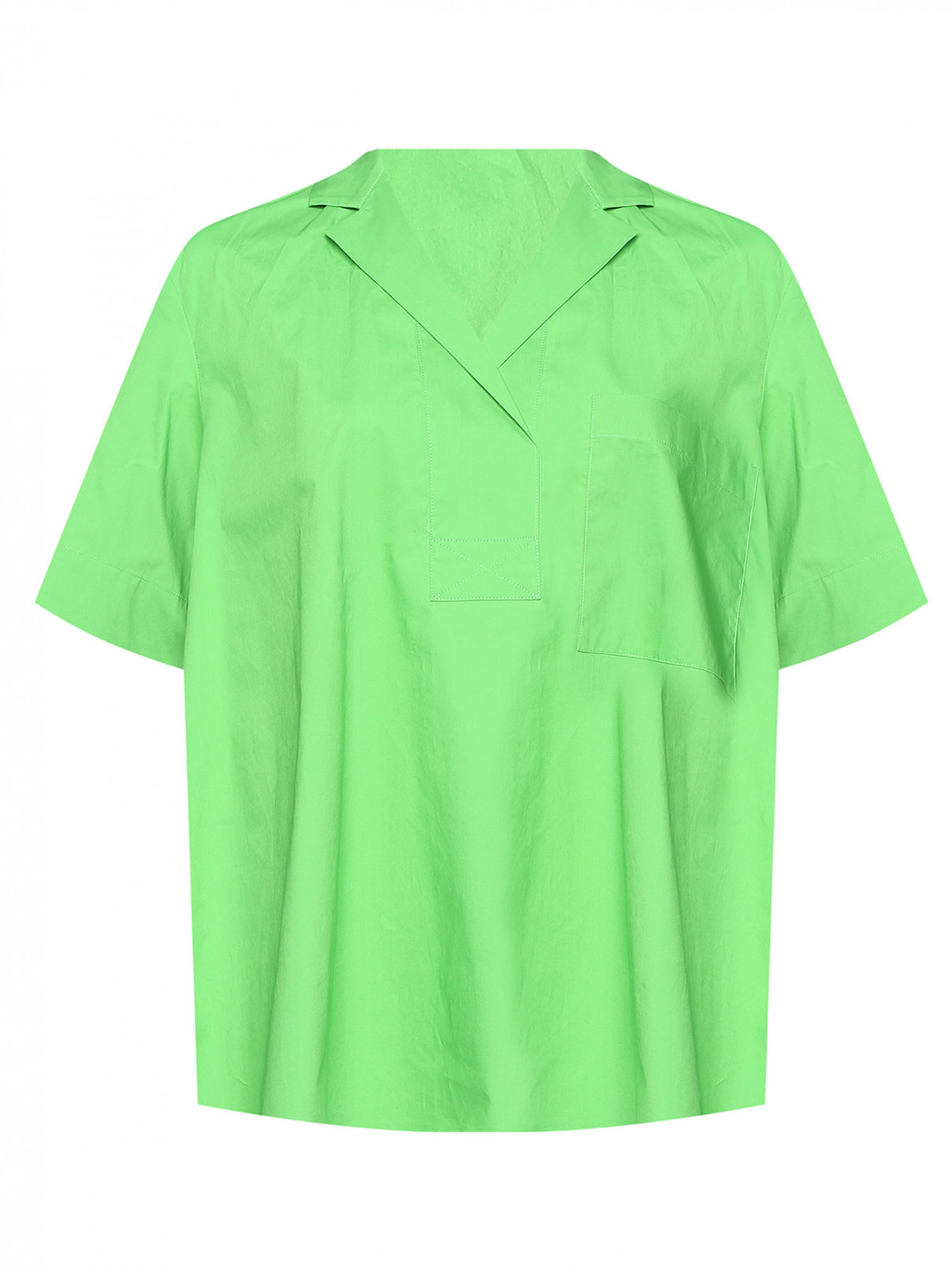 Блуза свободного кроя с короткими рукавами Marina Rinaldi  –  Общий вид  – Цвет:  Зеленый